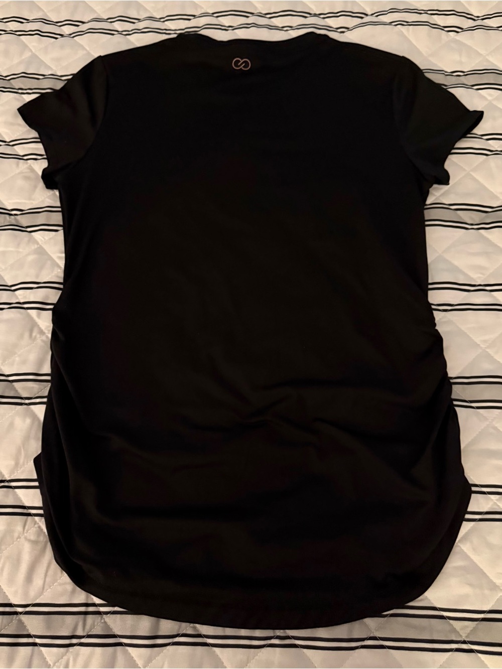 Calia by Carrie Underwood Women’s Black Shirt Medium Cinch Sides Logo Mint - Picture 2 of 8